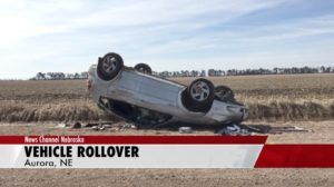 The State Patrol responds to a rollover crash in rural Aurora