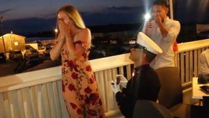 Romantic Marine gets down on one knee
