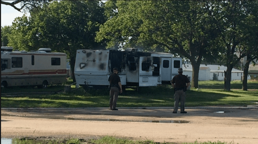 Ag Park Camper Fire