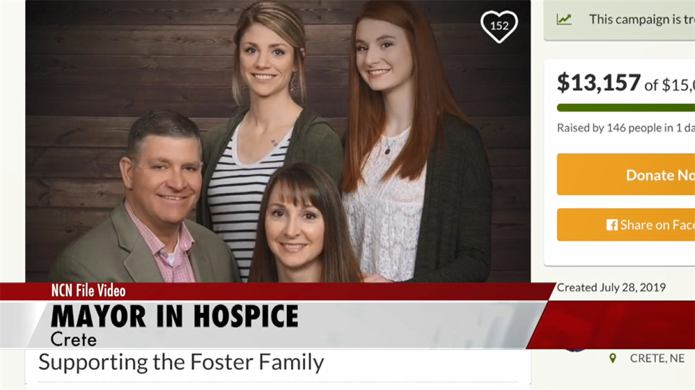 Family of Crete mayor asks for support as Mayor Foster is placed on hospice