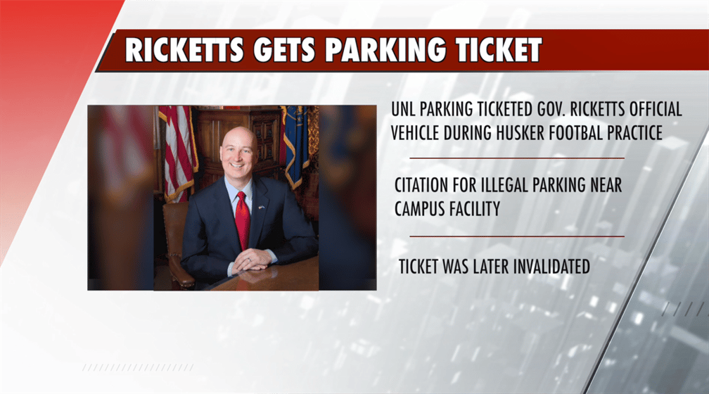 Gov Ricketts Vehicle Gets Surprise Parking Ticket River Country News Channel Nebraska