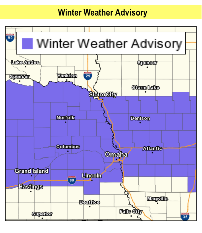 Winter Weather Advisory Issued For Eastern Nebraska NEWS CHANNEL NEBRASKA