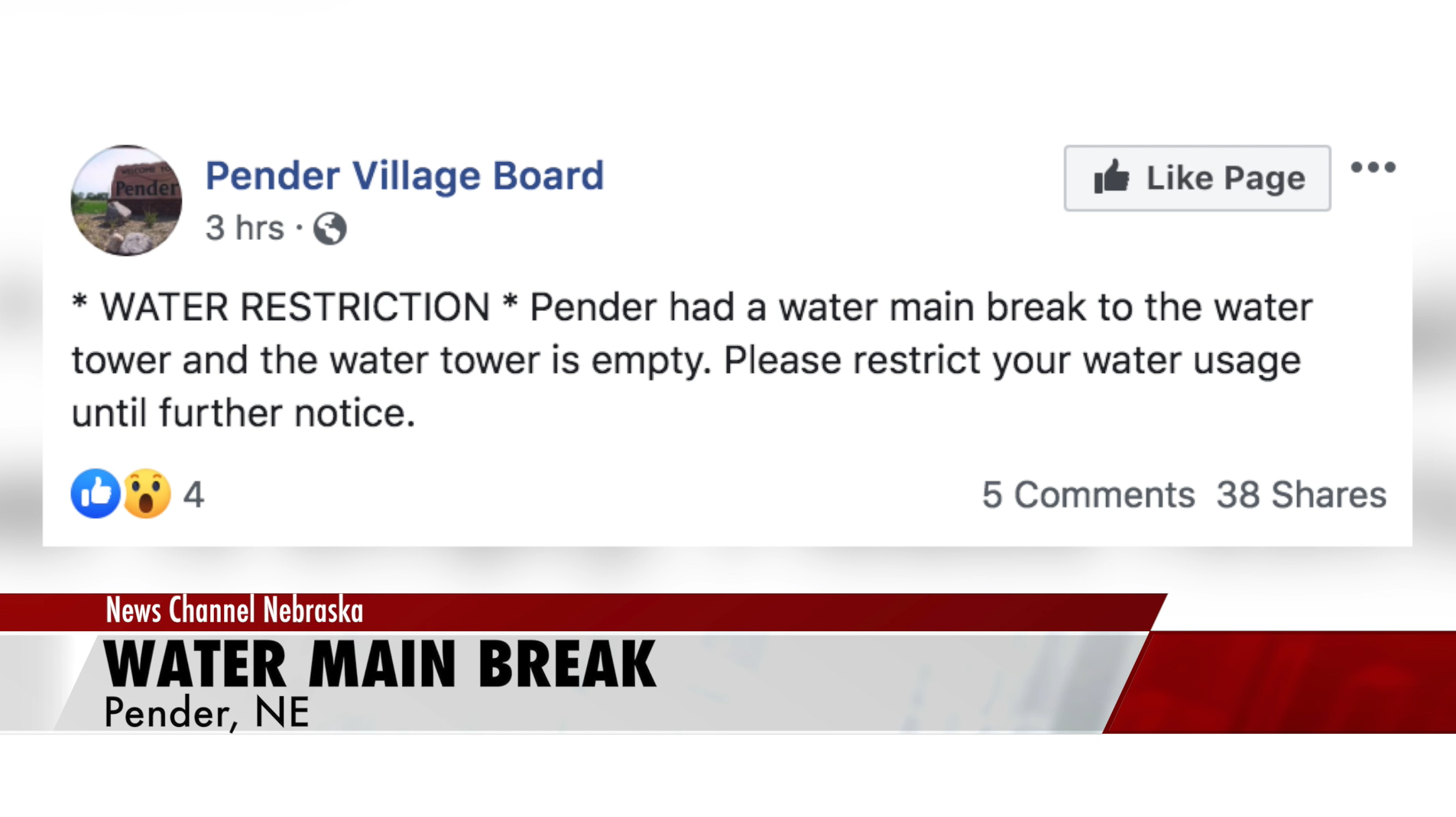 Pender Water Main Break Effects Public School