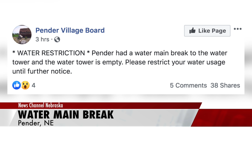 Pender Water Main Break Effects Public School