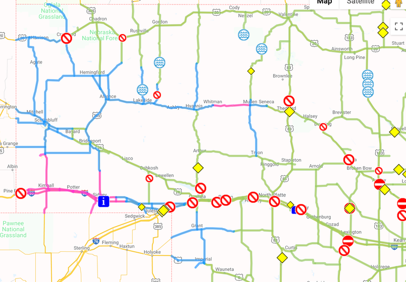 Roads beginning to be covered in snow as winter storm moves thro