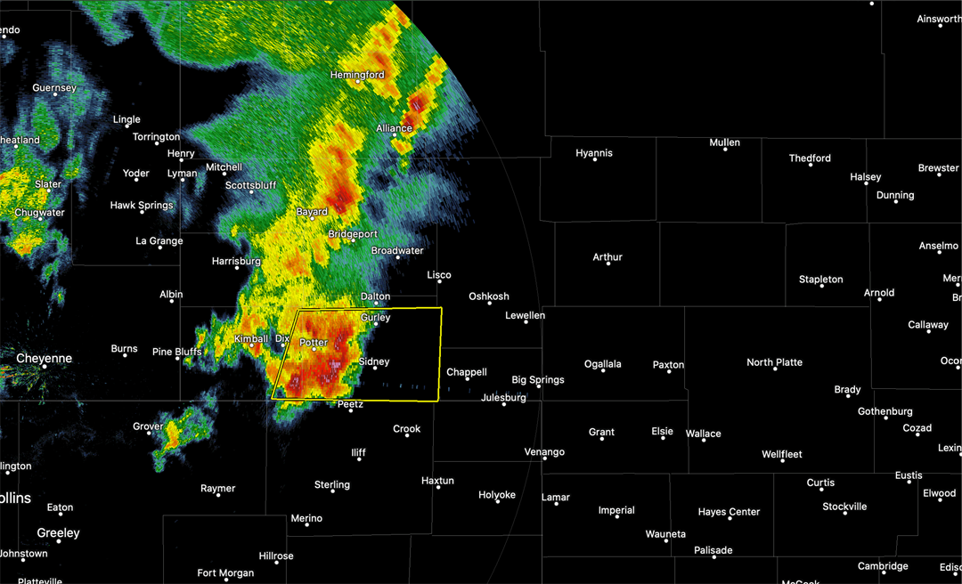 New thunderstorm warning includes Sidney, Potter, Gurley and Lodgepole NEWS CHANNEL NEBRASKA