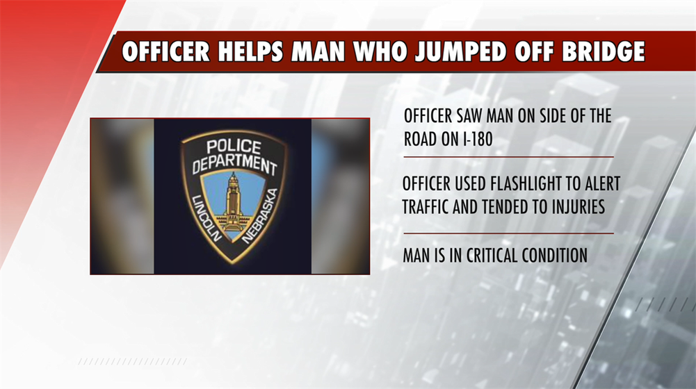 LPD officer rushes to help man who jumped off I-180 bridge