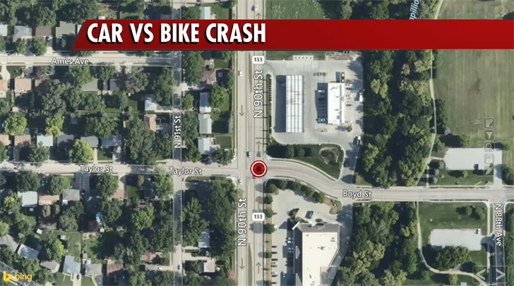 12-year-old injured in car vs bike accident