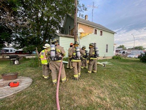 Authorities from three departments responded to a house fire in Hadar Wednesday morning