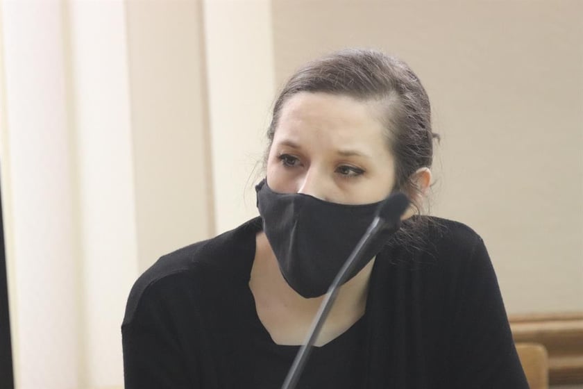 Bailey Boswell listens to witness testimony. She is accused of murdering Sydney Loofe in 2017.