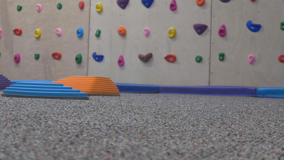 The climbing wall is just one of several additions to the North Platte Area Children's Museum.