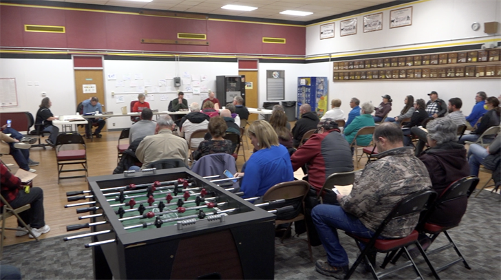The room was packed Friday night at Leyton High School as the Leyton school board held its first meeting since superintendent Chirs Geary was placed on paid administrative leave.
