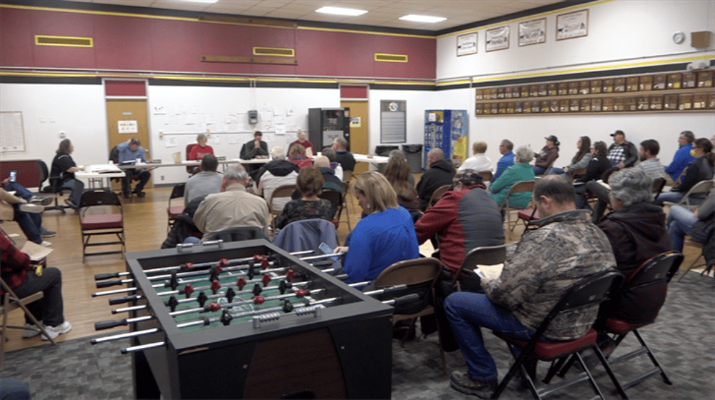 The room was packed Friday night at Leyton High School as the Leyton school board held its first meeting since superintendent Chirs Geary was placed on paid administrative leave.