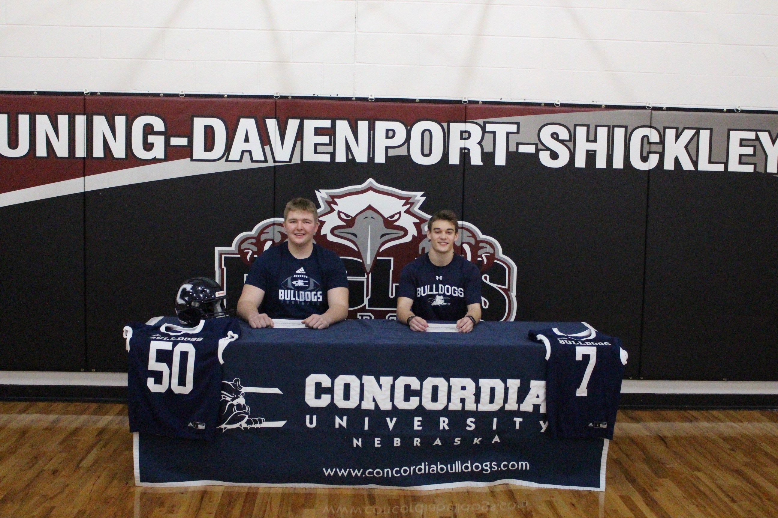 Blake Schlegel and Dominic Philippi of BDS sign to play football at Concordia (NE) University