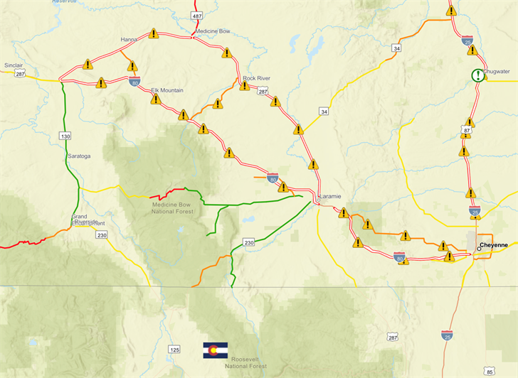 Map Of I 80 In Wyoming I-80 Closed For Certain Vehicles In Wyoming Due To High Winds - News  Channel Nebraska