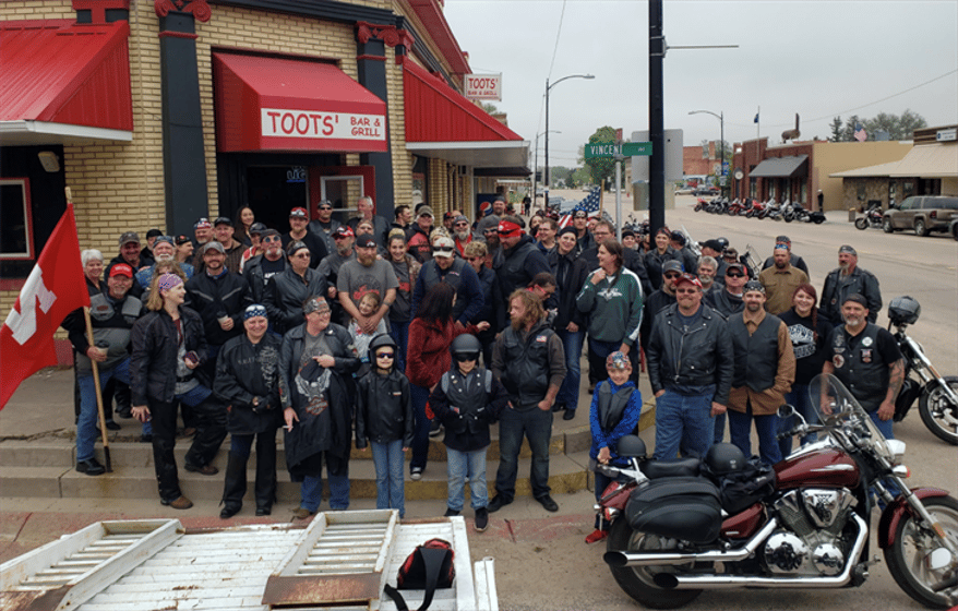 This photo shows the group of riders who participated in the 2019 Biker for a Day Poker Run. Photo from Junkyard Dogs on Facebook.