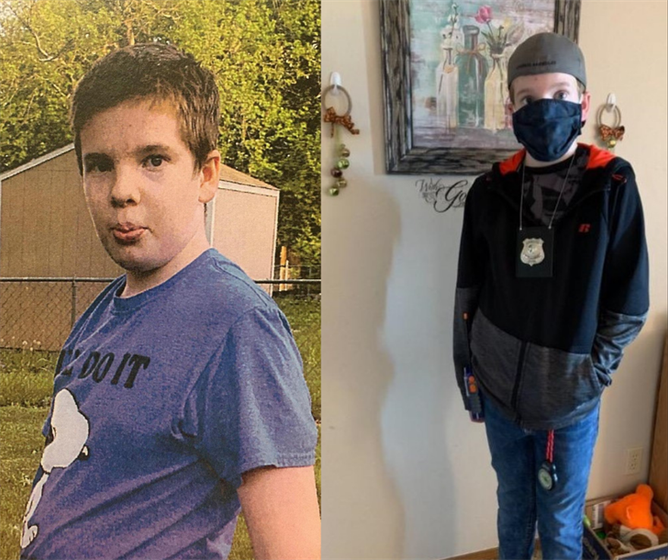 Photos of Ryan Larsen released by the Nebraska State Patrol, including an image on the right which shows what he was wearing the day he was last seen.