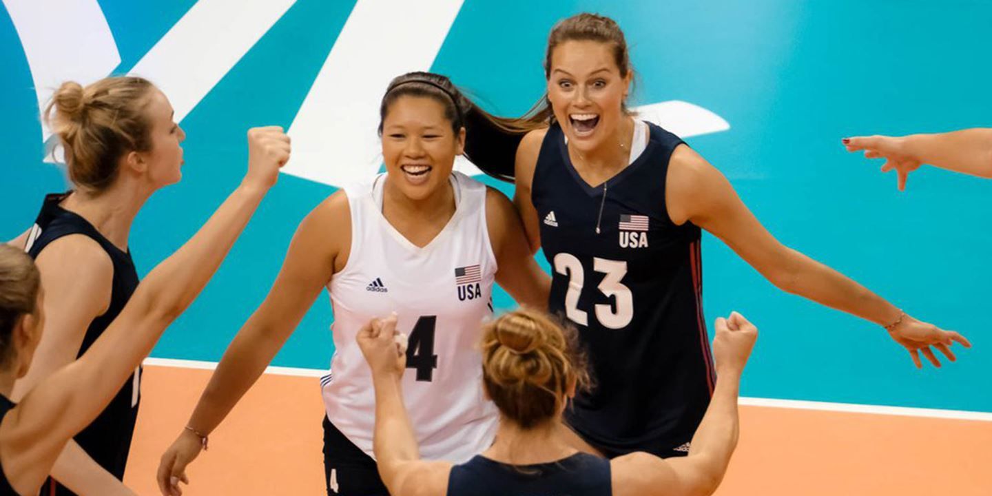 Justine Wong-Orantes (4) and Kelsey Robinson (23) will join former Husker Jordan Larson on the U.S. Olympic Team in July.