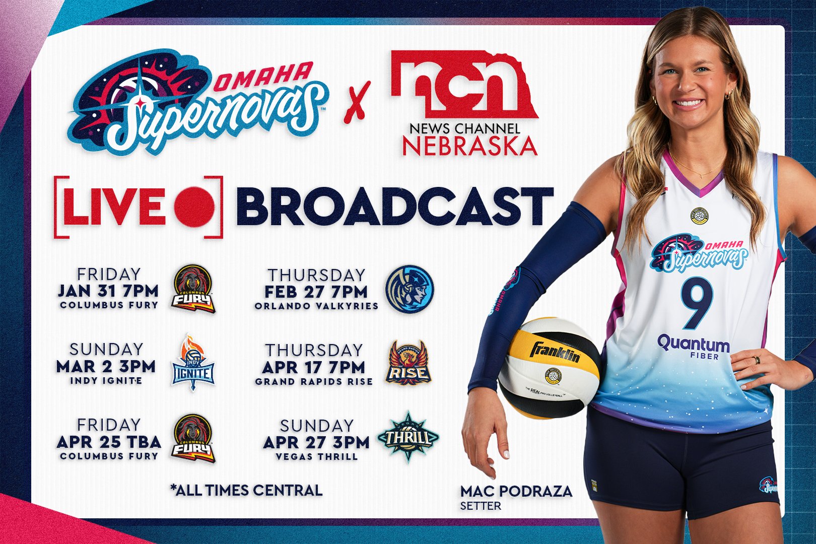 Omaha Supernovas Partner with NCN to Televise 6 Matches of 2025 Season ...